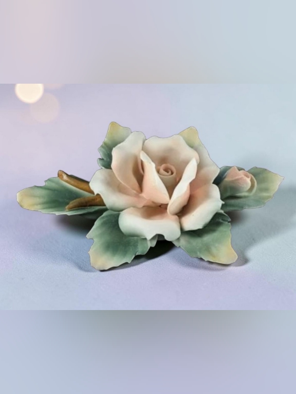 Vintage Capodimonti Porcelain Fine Bisque Flower Handmade In Italy!